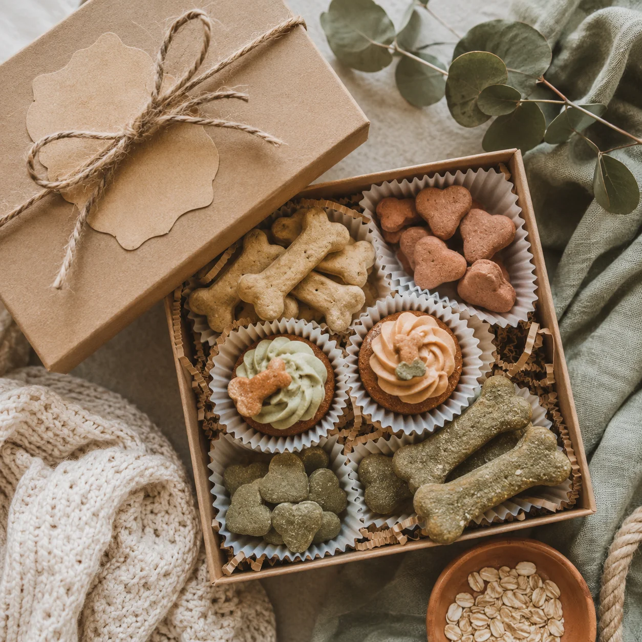 Caja de regalo personalizada de golosinas para perros